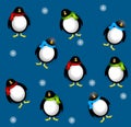 Tileable Xmas Penguins Royalty Free Stock Photo