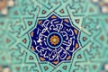 Tiled background, oriental ornaments from Amir Chakhmaq Complex in Yazd, southern Iran Royalty Free Stock Photo