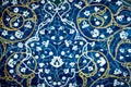 Tiled background, oriental ornaments from Isfahan Mosque, Iran Royalty Free Stock Photo