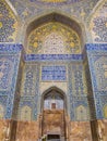 Tiled background, oriental ornaments from Shah Mosque in Isfahan Royalty Free Stock Photo
