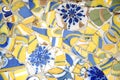 Tiled Bench in Parc Guell Royalty Free Stock Photo