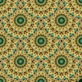 Tiled 3d round floral mandalas seamless pattern. Ornate greek gl