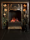 Tiled fireplace Royalty Free Stock Photo