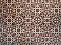Tiled floor with brown Mediterranean decorations Royalty Free Stock Photo