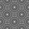 Tiled greek tribal ethnic style mandalas seamless pattern. Black and white geometric background. Repeat abstract backdrop. Modern Royalty Free Stock Photo