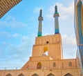 Tiled minarets of Jameh Mosque, Yazd, Iran