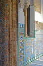 Tiled Moorish pattern details at the Royal Alcazar Seville Spain 