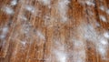 Tiled in the mud. Spilled mixture on the kitchen floor. Dirt in the apartment. Royalty Free Stock Photo