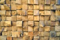 Tiled Old Teak Wood texture wall background for design and decoration. Texture of wood background closeup.