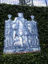 Tiled panel in Tropical Garden at Monte above Funchal Madeira