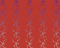 Tiled pattern of colorful lightning crackles on a red background. Royalty Free Stock Photo