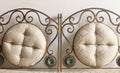 Ornate Curly Iron Bedstead Vintage Headboard Royalty Free Stock Photo