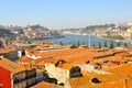 Tiled roofs on Duoro River,Oporto Royalty Free Stock Photo