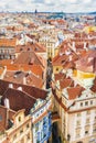 Tiled roofs of old Prague, Czech Republic Royalty Free Stock Photo