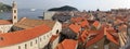 Tiled roofs of the old town, Adriatic Sea in the background, Dubrovnik, Croatia Royalty Free Stock Photo