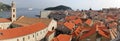 Tiled roofs of the old town, Adriatic Sea in the background, Dubrovnik, Croatia Royalty Free Stock Photo