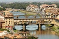 Tiled roofs and river Florence view