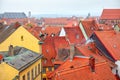 Tiled roofs view from above