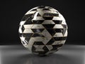 Tiled sphere with golden seams Royalty Free Stock Photo