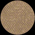 Round Pattern of Tiled Stone