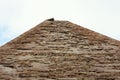 Tiled top of the pyramid of Khafre or of Chephren the second-tallest and second-largest of the 3 Ancient Egyptian Pyramids of Giza Royalty Free Stock Photo