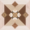 Geometric floor pattern shape wood decore tile Royalty Free Stock Photo