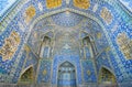 Tiled walls of ancient persian mosque of Iran.
