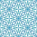 Tiled watercolor background. Blue symmetrical