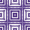 Tiled watercolor pattern. Purple symmetrical