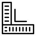 Tiler angle ruler icon, outline style