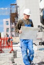 Tiler during construction works