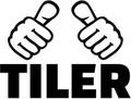 Tiler with thumbs. T-Shirt design.