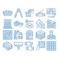 Tiler Work Equipment icon hand drawn illustration Royalty Free Stock Photo