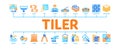 Tiler Work Minimal Infographic Banner Vector