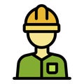 Tiler worker icon color outline vector