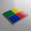 Tiles arranged in a 2x2 grid with raised edges on a flat light gray Royalty Free Stock Photo