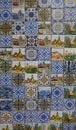 Tiles, azulejos. Traditional Portuguese ceramic tiles. Colorful souvenirs from Lisbon, Portugal, Europe.