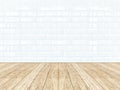 Tiles ceramic wall and wooden floor Royalty Free Stock Photo