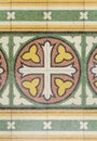 Tiles on the floor in an ancient form of a cross Royalty Free Stock Photo