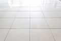 Tiles marble floor background/White tiles floor texture office With the morning sun, the windows reflect the reflection. Royalty Free Stock Photo