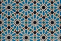 Tiles with Mudejar motif in the Alcazar of Seville Palace in Seville, Spain