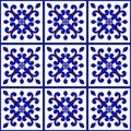 Floral pattern blue and white Royalty Free Stock Photo