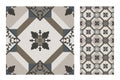 Tiles Portuguese patterns antique seamless design in Vector illustration