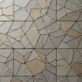 Tiles, in shades of gray and beige, vary irregularly in shape, Royalty Free Stock Photo