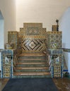 Tiles stairway inside county courthouse, Santa Barbara, CA, USA Royalty Free Stock Photo