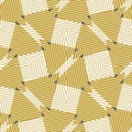 Seamless symmetrical abstract geometric pattern with contrast colours. Vector illustration in yellow, classic blue and white. .