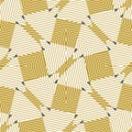 Seamless symmetrical abstract geometric pattern with contrast colours. Vector illustration in yellow, classic blue and white. .