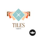 Tiles variety logo. Row of the color square tiles.