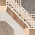 Geometric floor wood pattern decore tile Royalty Free Stock Photo