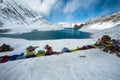 Tilicho lake in the Annapurna range of the Himalayas Royalty Free Stock Photo